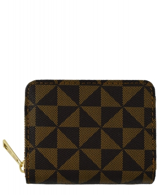 Monogram Accordion Bi-fold Wallet PM025 COFFEE/TAN
